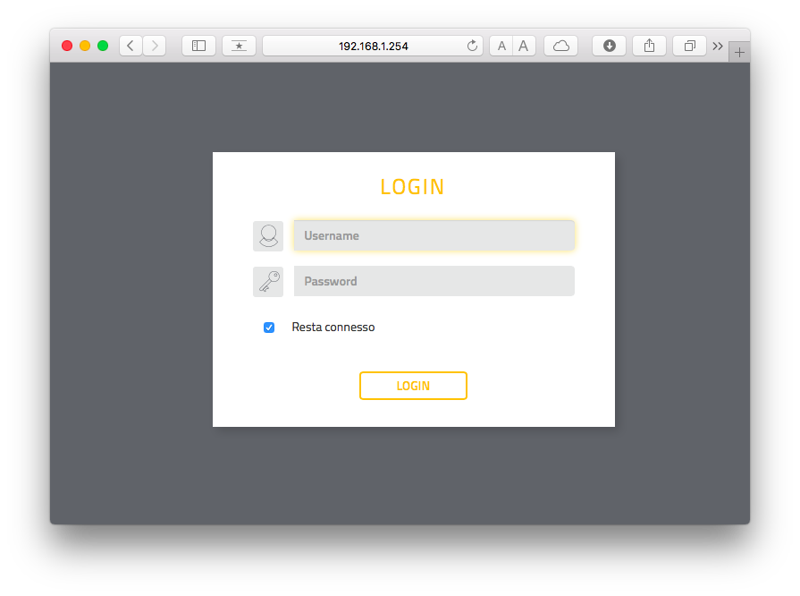 Figure 1 - Login panel